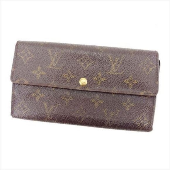 Louis Vuitton Wallet Purse Monogram Brown Woman Authentic Used I059